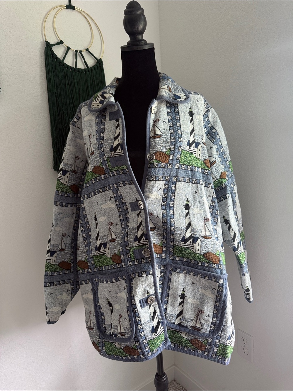 Vintage Blair Woven Jacket in Olive & Navy